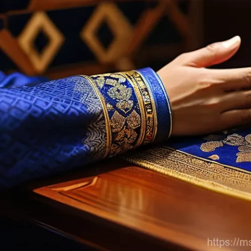 물성매력 디자인의 크리에이티브 프로세스 - **Prompt:** A close-up shot of a discerning Malay individual's hand gently caressing a beautifully c...