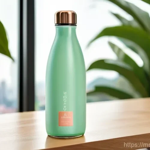 물성매력 디자인과 혁신 사례 - **"Harmonious Beverage Design: First Glance Allure"**
    A high-angle, eye-level shot of a sleek, e...